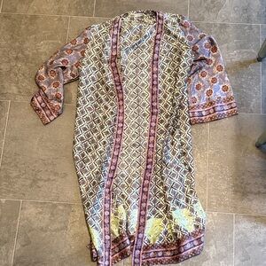 Zara Purple and Cream Long Sleeve kimono